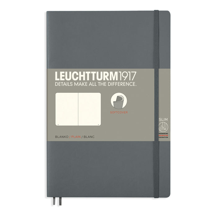 Leuchtturm1917 Paperback Notebook (B6+) - Anthracite - Plain