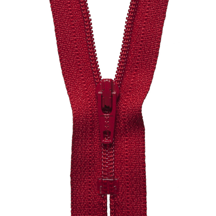 Nylon Dress and Skirt Zip - 18cm - Red