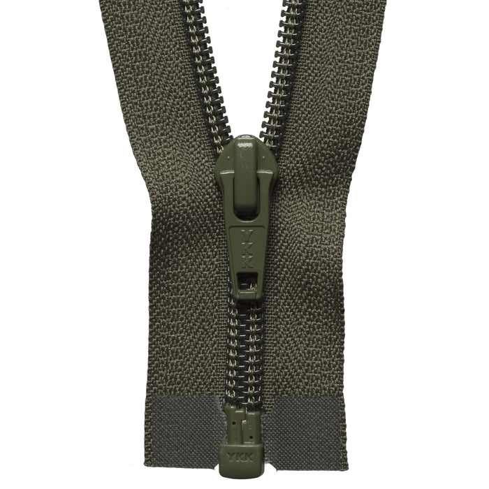 Nylon Open End Zip - 56cm - Khaki