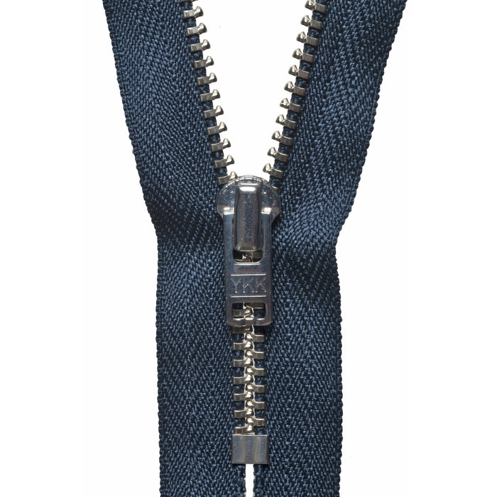 Metal Trouser Zip - 18cm - Dark Navy
