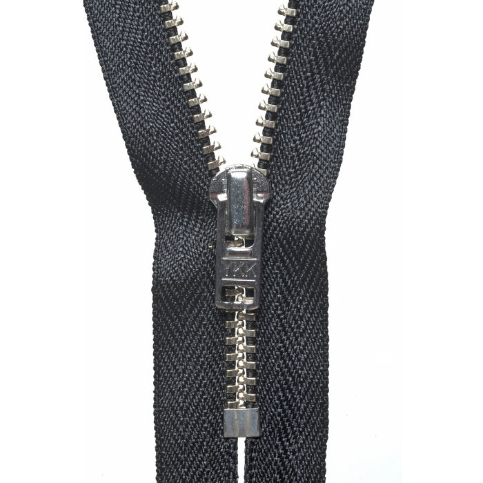Metal Trouser Zip - 18cm - Black