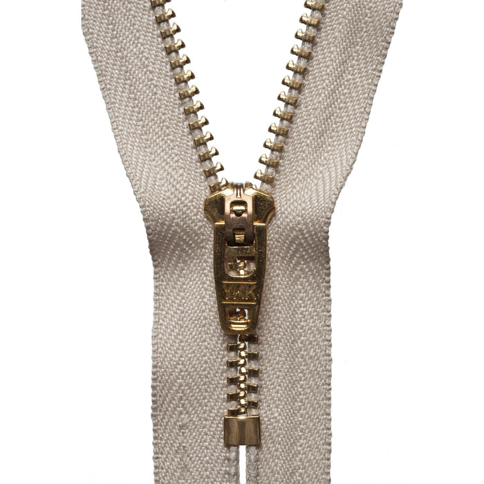 Brass Jeans Zip - 15cm/5.90in - Beige