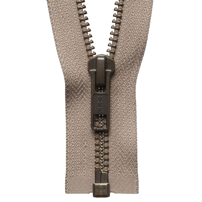 Strong Metal Tooth Open End Zip - 71cm - Fawn