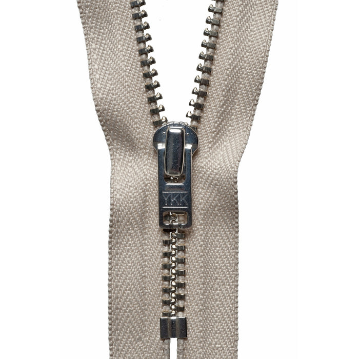 Metal Trouser Zip - 15cm/5.90in - Beige
