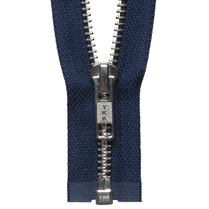 Nickel Free Metal Open End Zip - 61cm - Navy