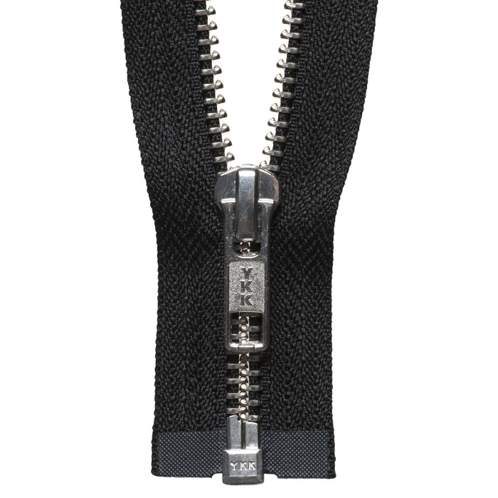 Nickel Free Metal Open End Zip - 66cm - Black