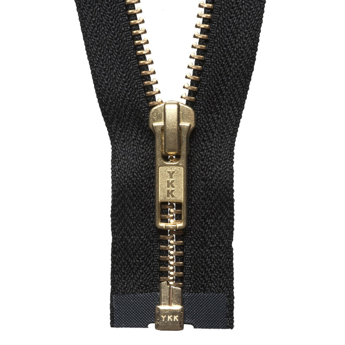 Brass Metal Open End Zip - 66cm - Black