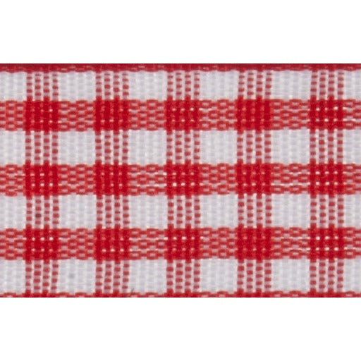 Gingham - 5m x 15mm - Red