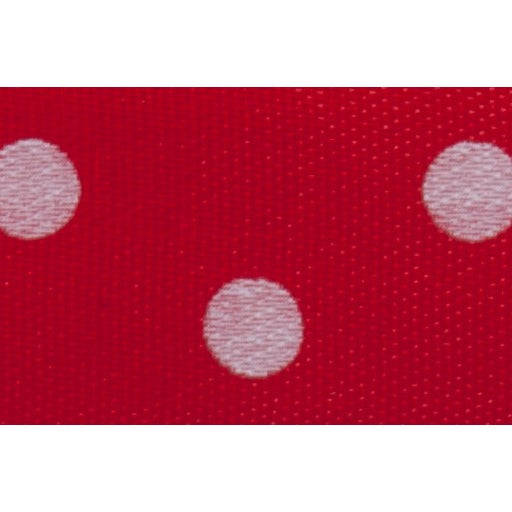 Satin - 5m x 15mm - Polka Dot - Red