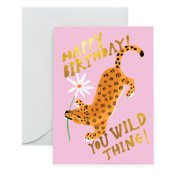 Wild Thing Big Cat Birthday Card