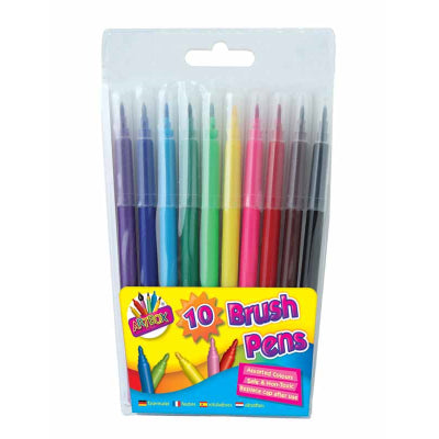 10 Brush Fibre Pens