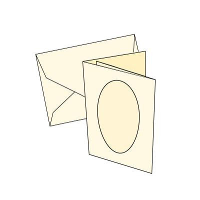 Cards 2/Fold Mini with oval aperture 10 Pk