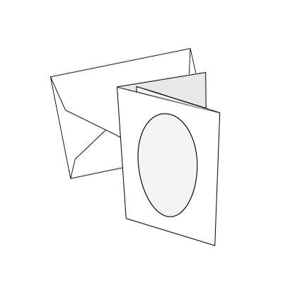 Cards 2/Fold Mini with oval aperture 10 Pk