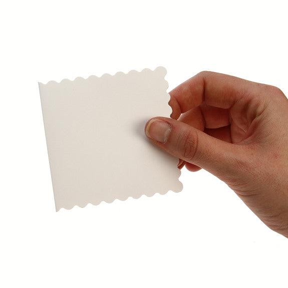 3x3 Scalloped Card Blanks 300gsm 20Pk - White