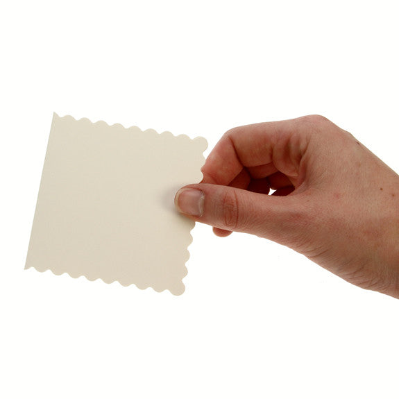 3x3 Scalloped Card Blanks 300gsm 20Pk - Cream