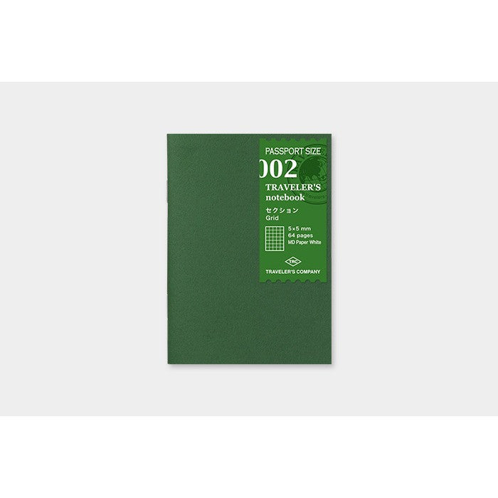 Midori: Traveler's Notebook Refill - 002 Passport Size Grid MD