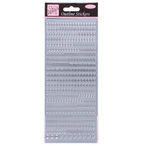 Outline Stickers Small Letters Silver