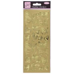 Outline Stickers Butterfly Gold