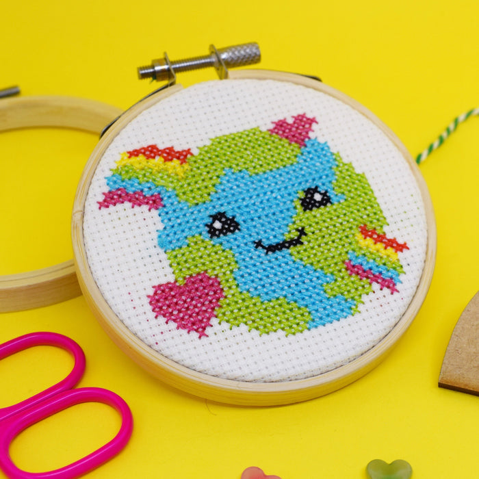 Mini Cross Stitch Kit - Love The Planet