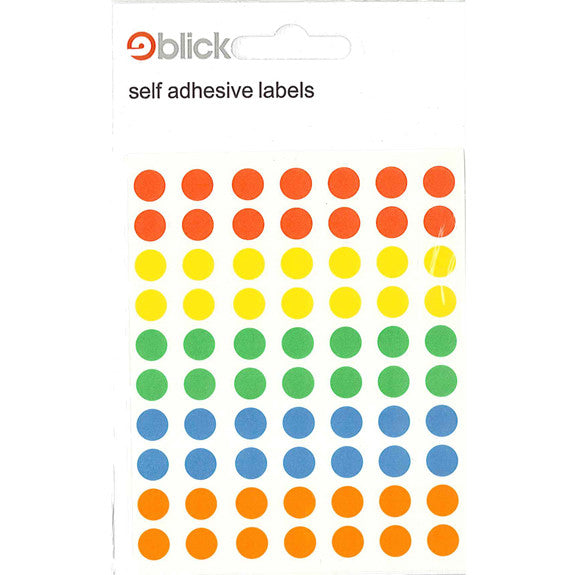 Blick Circle - 8mm Assorted Colours - Labels - 350pk