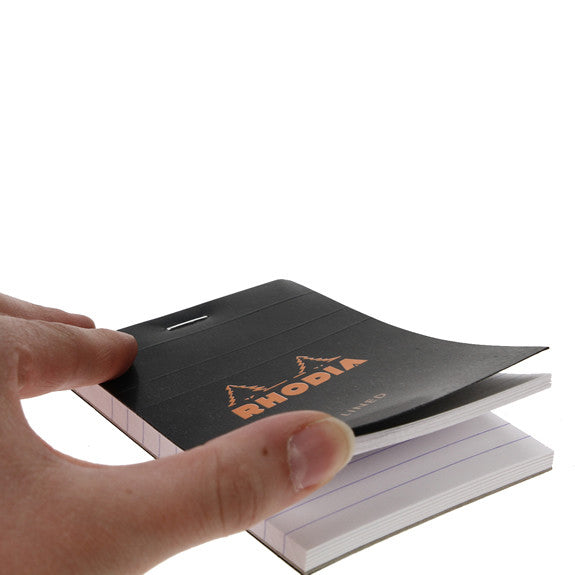 Rhodia Black Head Stapled Pad 7.4X10.5Cm Lined 116009C