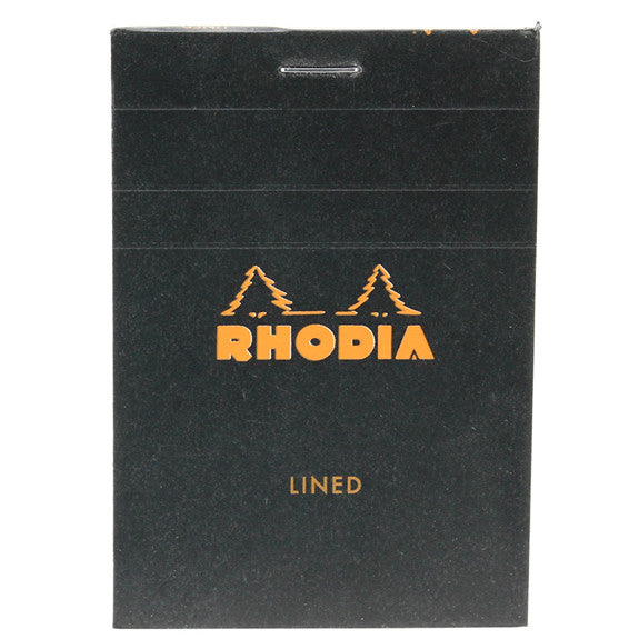 Rhodia Black Head Stapled Pad 7.4X10.5Cm Lined 116009C