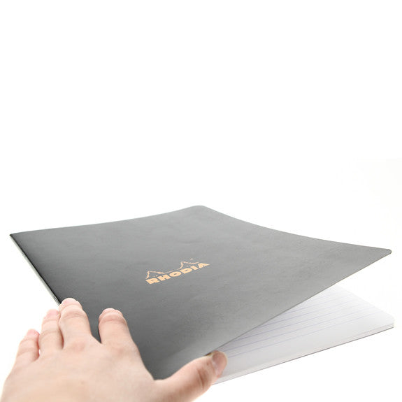 Rhodia Black Side Stapled Notebook. 210X297 48S Lined 119169C