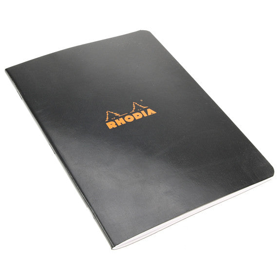 Rhodia Black Side Stapled Notebook. 148X210 48S Lined 119189C