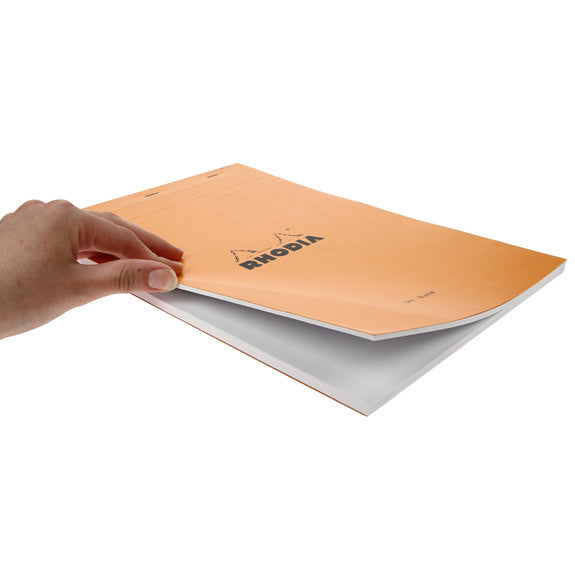 Rhodia Orange Head Stapled Pad 21X29.7Cm Sq.Plain 18000