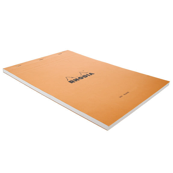 Rhodia Orange Head Stapled Pad 21X29.7Cm Sq.Plain 18000