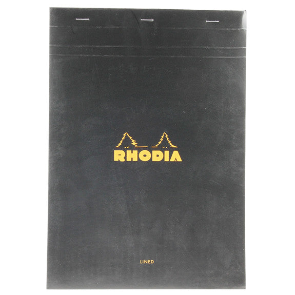Rhodia Black Head Stapled Pad 21X29.7Cm Lined & Margin 186009C