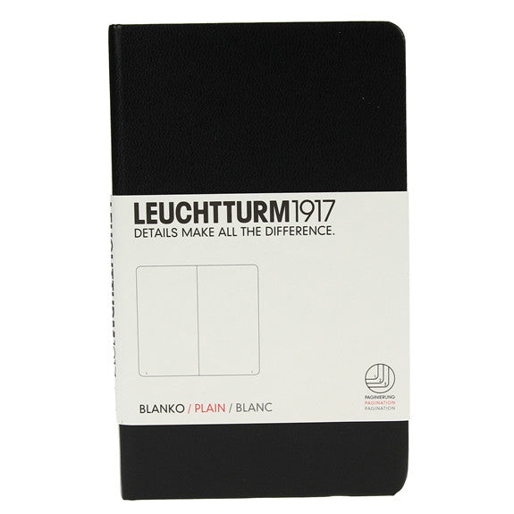Leuchtturm 1917 Classic Black Hardcover Pocket Notebook Plain