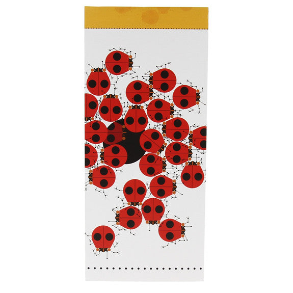 Charley Harper Long Notepad - Early to Rise Ladybugs