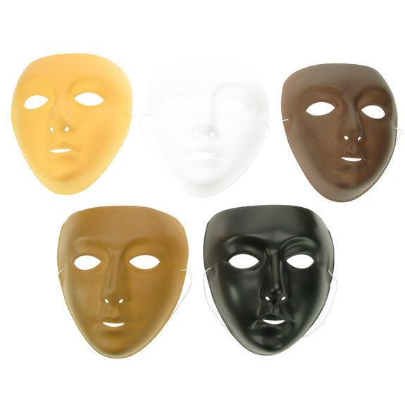 Plastic Face Mask Multicultural - 10 Pk