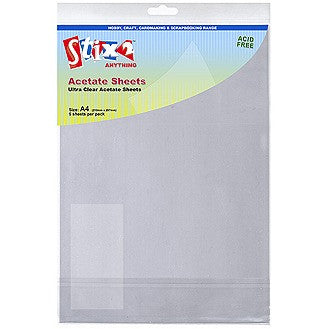 Ultra Clear Acetate Sheet (SUB) A4 0.1mm PVC Film 5 Pk