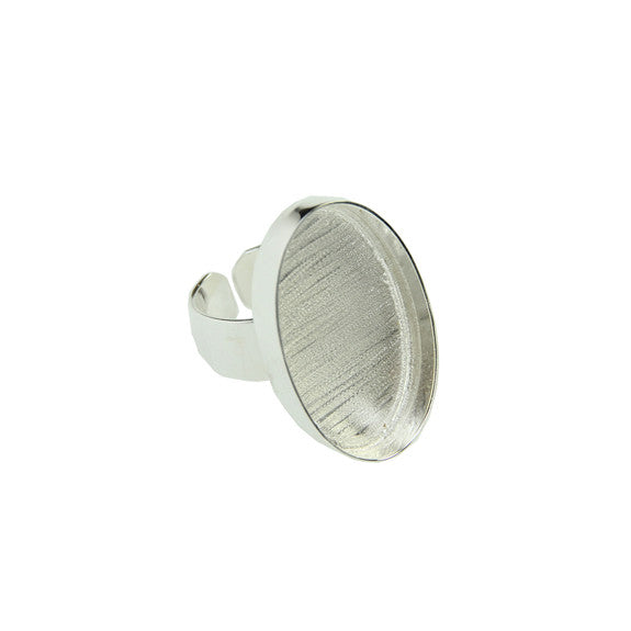Bezel Handmade Ring Oval Silver Plated