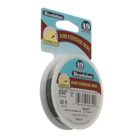 Beadalon 49 Strand Wire .030" Bright 30ft (9.2m)