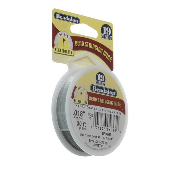 Beadalon 19 Strand Wire .018" Bright 30ft (9.2m)