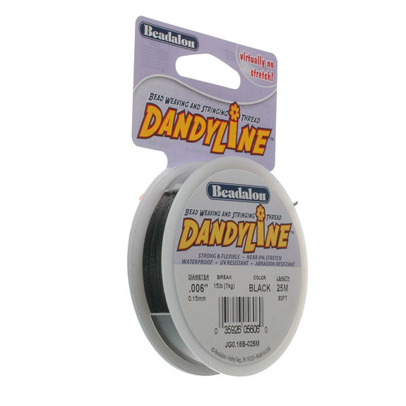 Beadalon Dandyline 0.15mm  Black 25M
