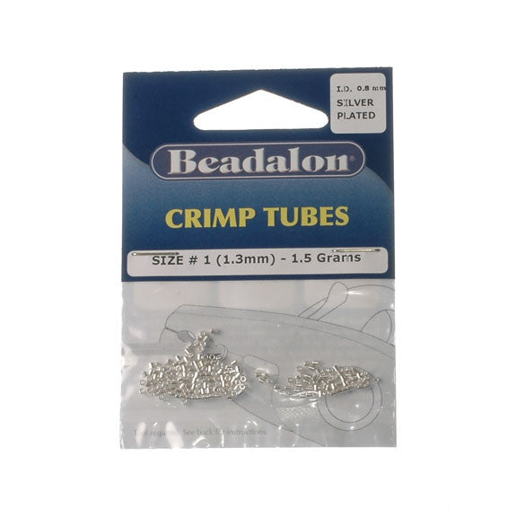 Beadalon Crimp Tube 1.3mm Silver Plate 1.5G