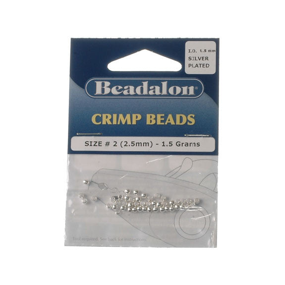 Beadalon Crimp Bead 2.5mm Silver Plate 1.5G