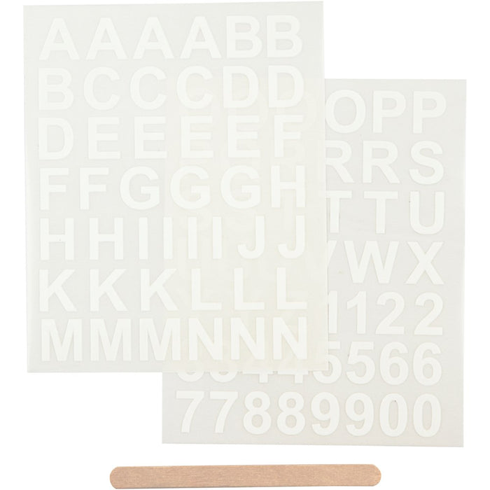 Rub-on Stickers Letters and Numbers: White