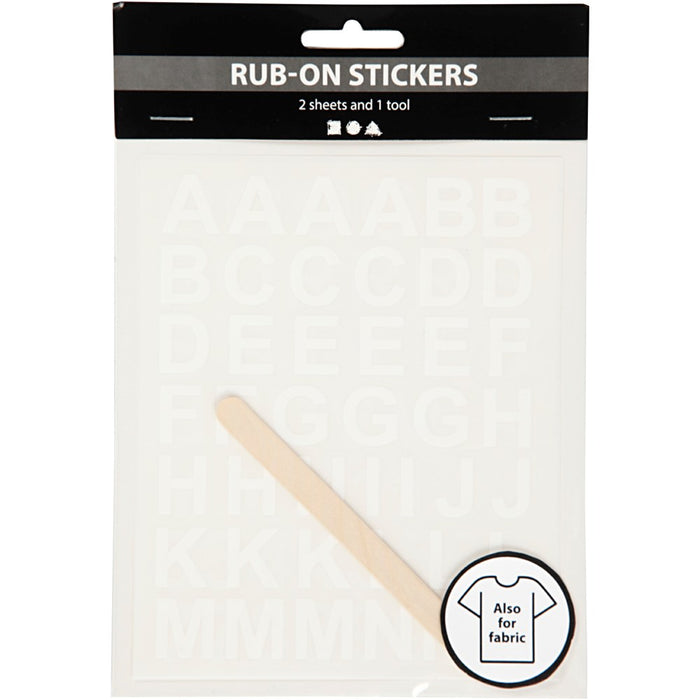 Rub-on Stickers Letters and Numbers: White