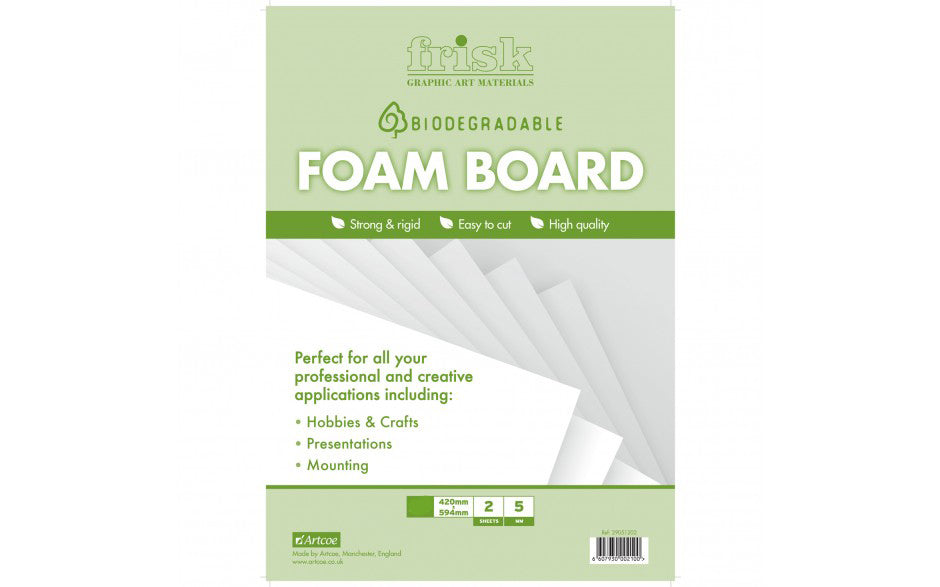 Biodegradable Foam Board 5mm White A3 2 Sheets
