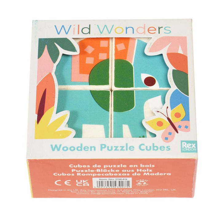 Wild Wonders Wooden Puzzle Cubes