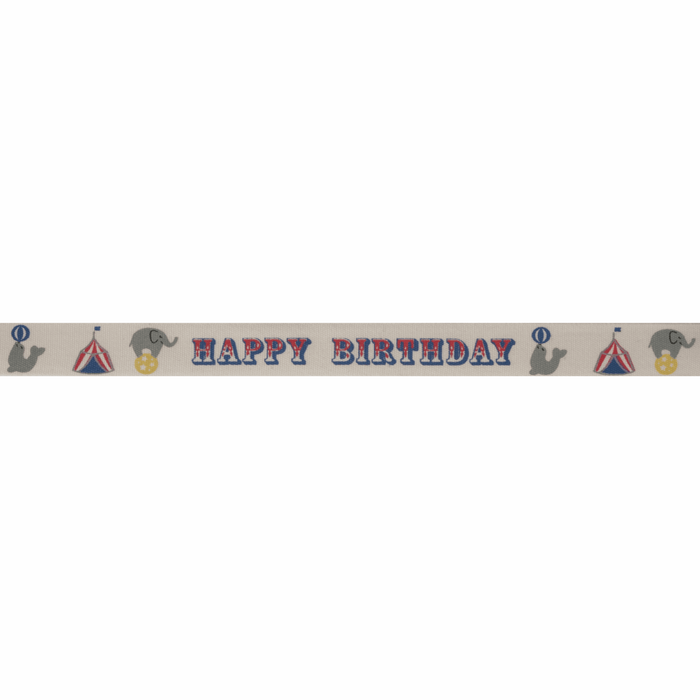 Natural Trim- Happy Birthday Circus - Multi - 5m x 15mm