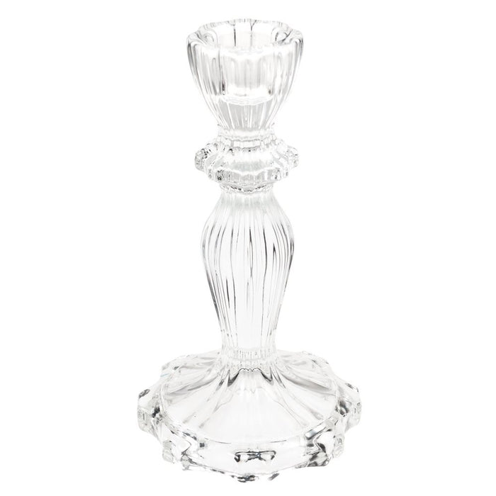 Tall Clear Glass Candle Holder