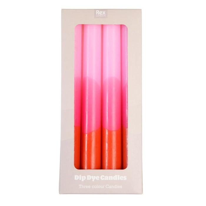 Rex Dip Dye Candles Pink/Orange