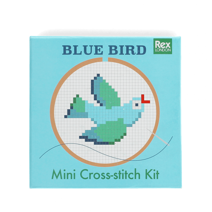 Mini cross-stitch kit - Blue bird