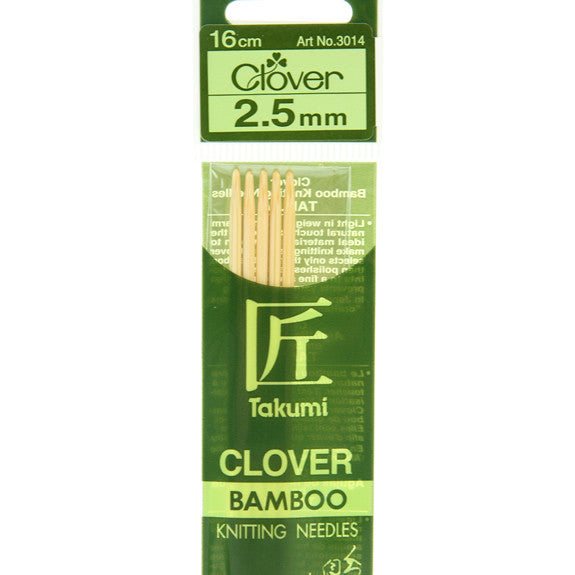 Clover Takumi Bamboo Knitting Needles - 2.5mm - 5pk
